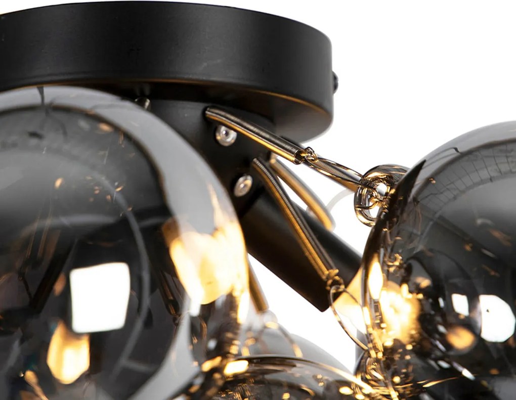 Okos mennyezeti lámpa fekete füstüveggel, 4 WiFi G9-es foglalattal - Uvas