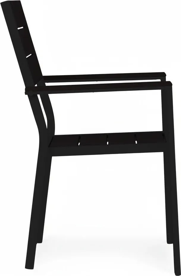 Kerti szék, MultiGarden YC-051KD-1, fekete, 54,5 x 52 x 89 cm, acél keret, HDPE ülő- és háttámla, 150 kg teherbírás, 2 db-os szett