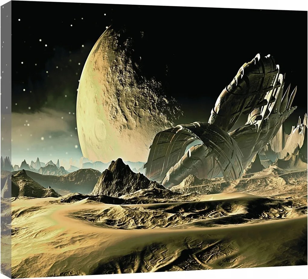 Vászonkép falikép arany fekete kozmosz 60 x 40