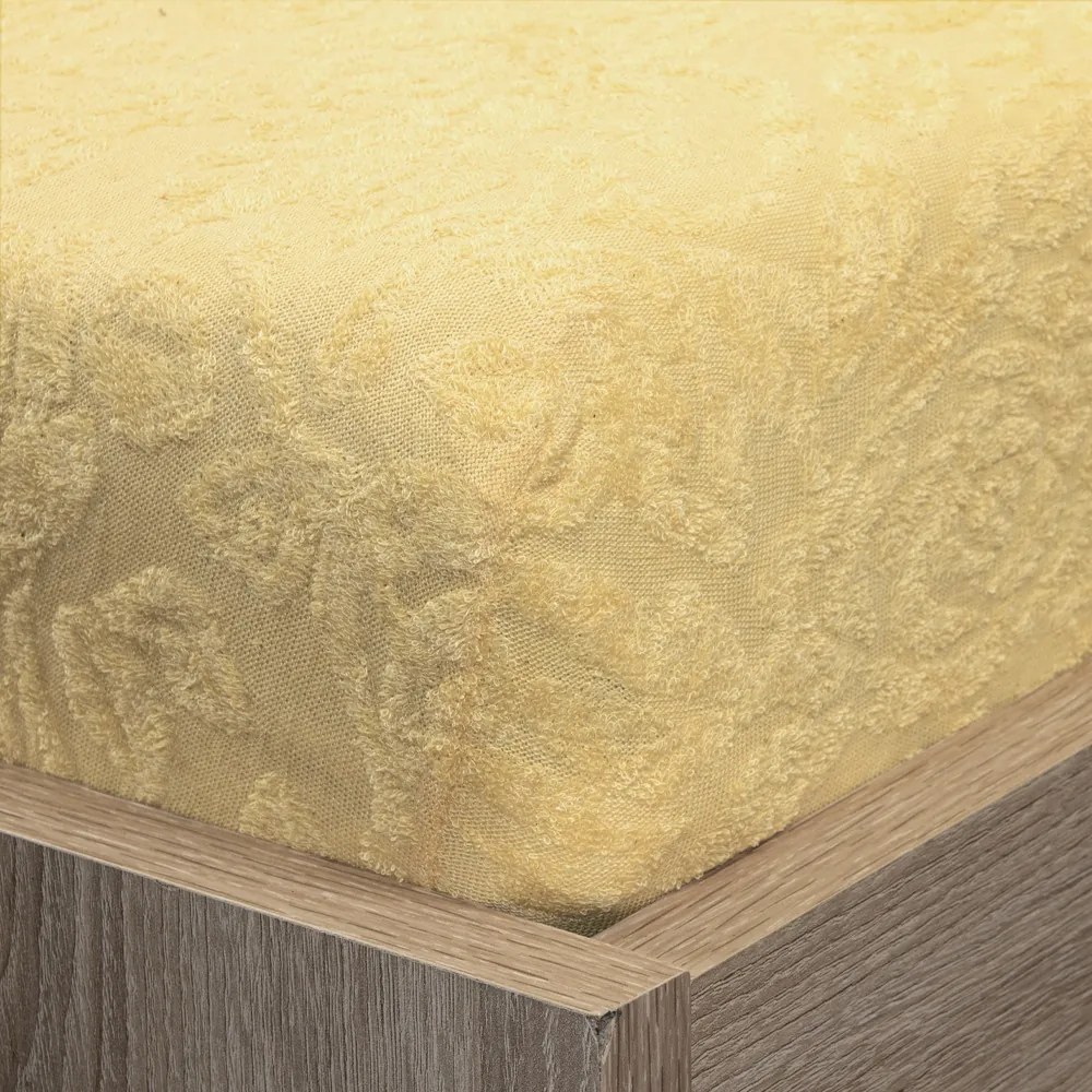 Homa jacquard gumis lepedő sárga