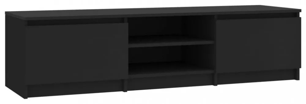 fekete szerelt fa TV-szekrény 140 x 40 x 35,5 cm
