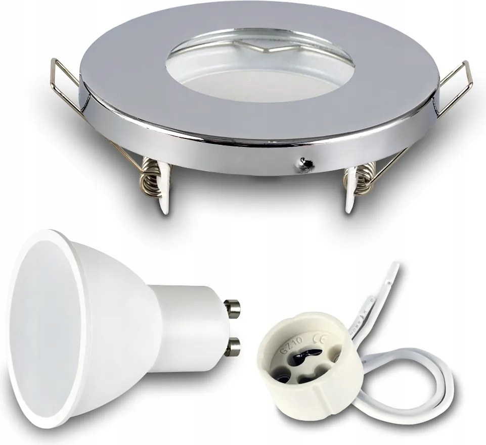 Süllyesztett lámpatest halogén fürdőszobai lámpa IP44 Led 7W 3000K Króm