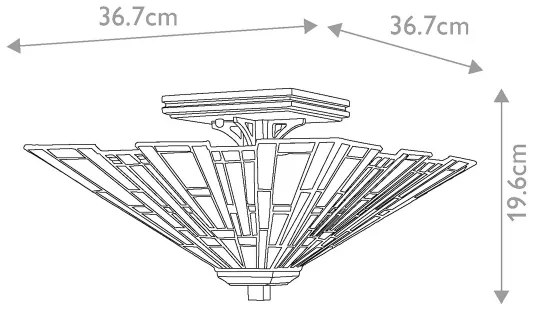 Quoizel QZ-MAYBECK-F - Tiffany mennyezeti lámpa MAYBECK 2xE27/60W/230V