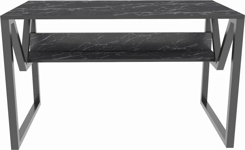 Lona íróasztal, márvány-fekete, 120 cm