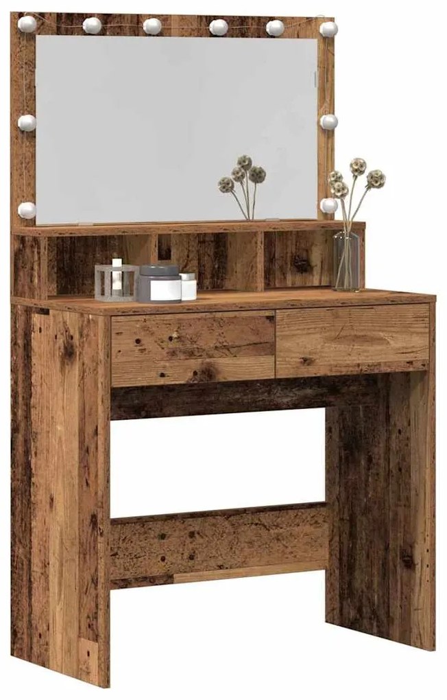 Öltözködőasztal fiókkal Régi fa 80 x 41 x 134,5 cm Faanyag