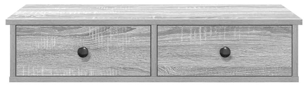 Falipolc fiókokkal szürke sonoma 80x31x17 cm műszaki fa