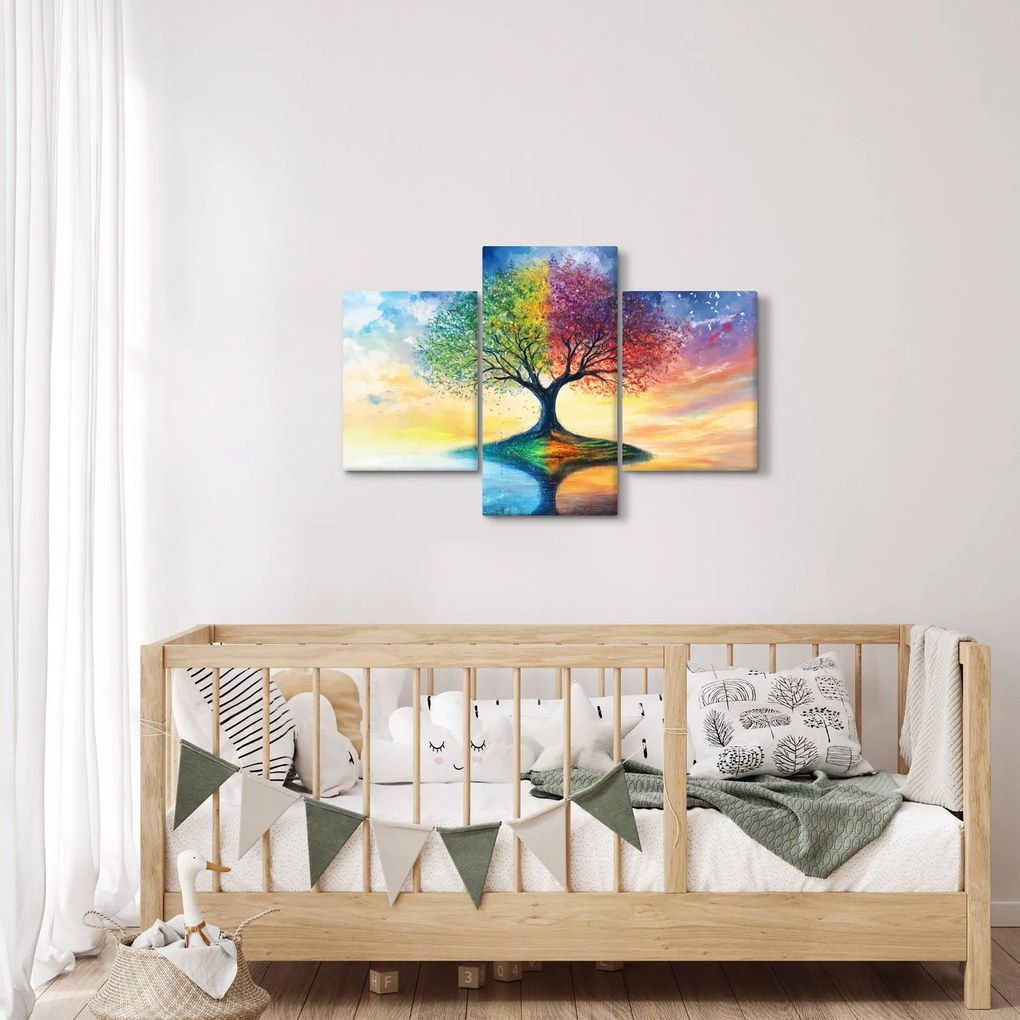 Kép – Évszakok festett fája (90x60 cm)