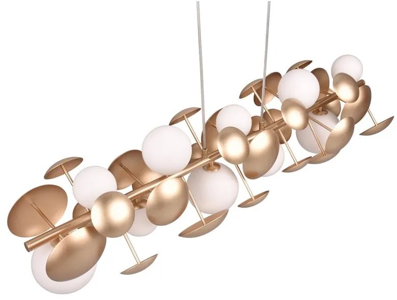 Fehér-aranyszínű függőlámpa üveg búrával Bubble – Trio Select
