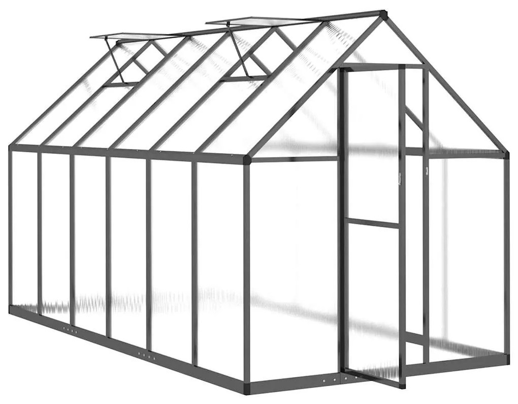 antracitszürke alumínium melegház alapvázzal 334x169x195 cm