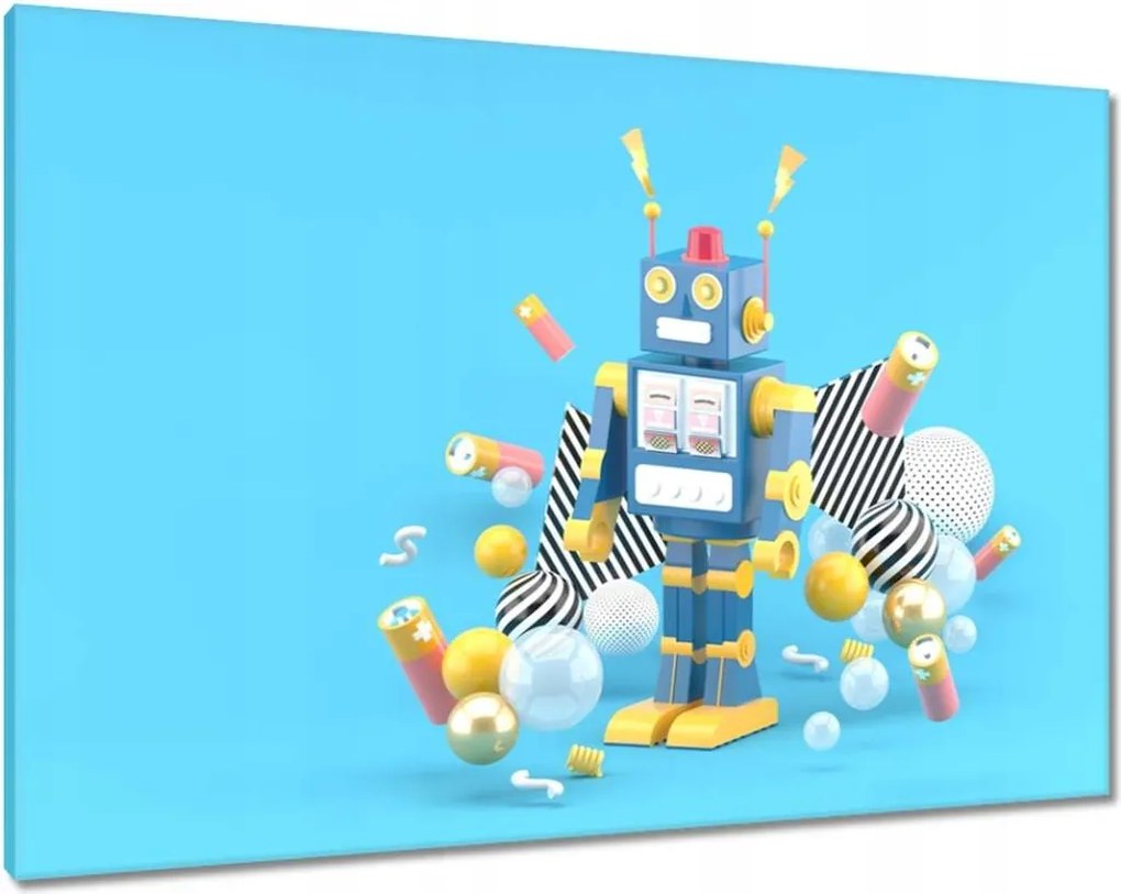 Vászonkép 100x70 Kék robot