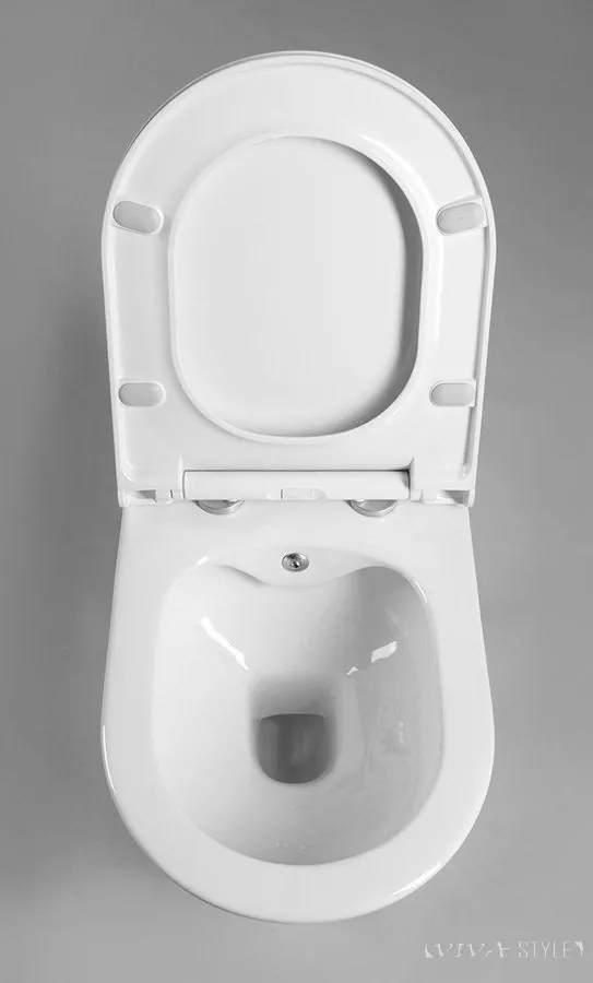 Sanovit AVVA fali WC - BEÉPÍTETT bidé funkcióval - rimless - perem nélküli - mély öblítésű - 53 cm