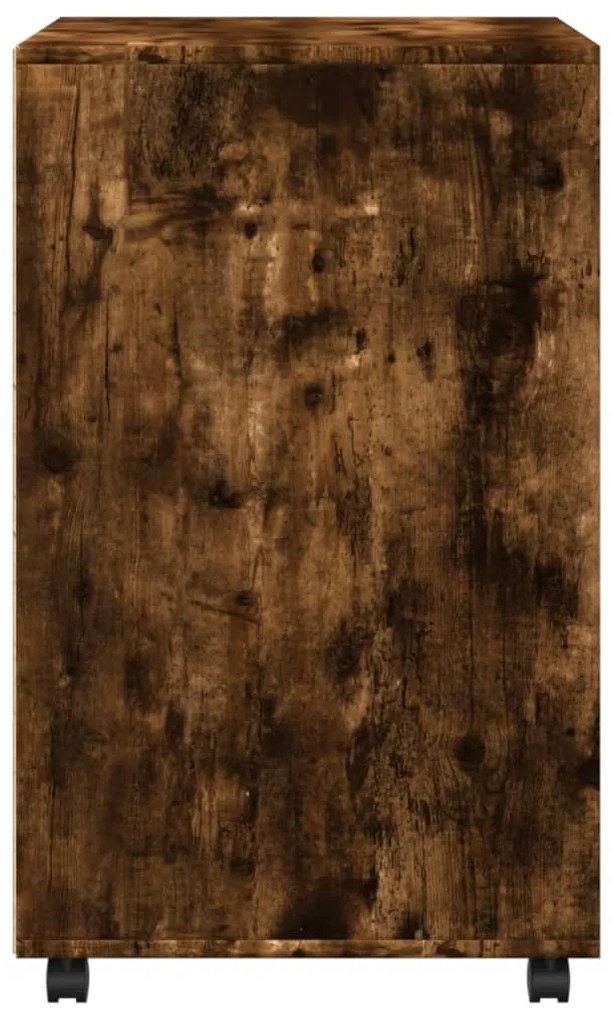 füstös tölgy színű szerelt fa kerekes szekrény 60 x 48 x 81 cm