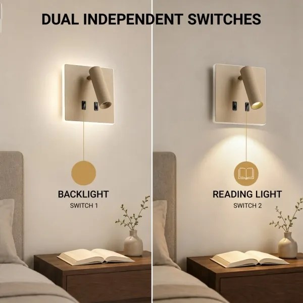 BRILAGI - LED fali spotlámpa ZAYA DOUBLE LED/8W/230V + LED/3W bézs