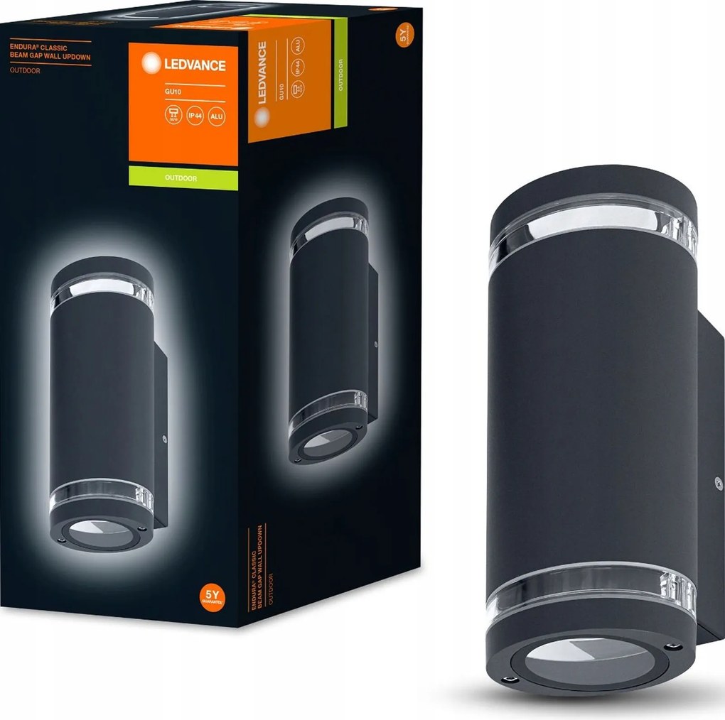 Homlokzati fali lámpa Kültéri kerti fali lámpa 2xGU10 Led Ledvance