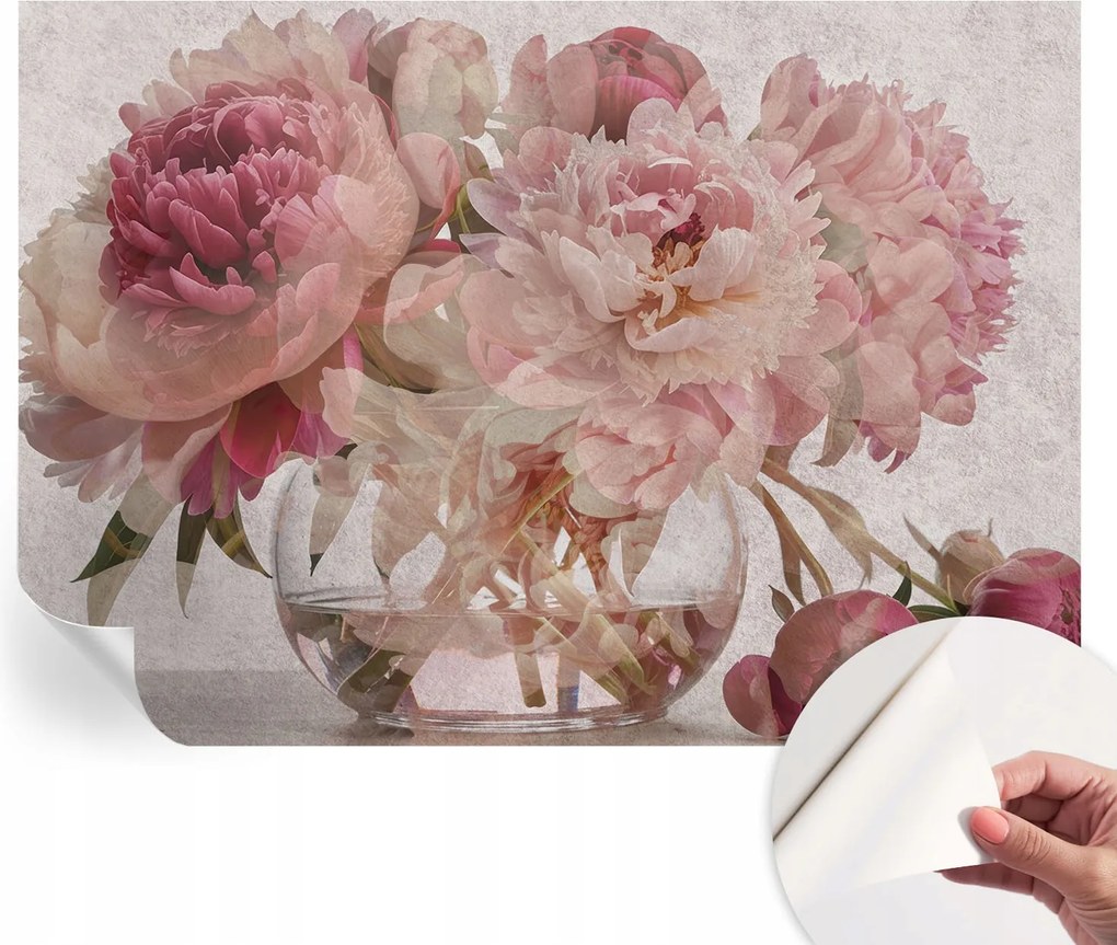 Öntapadós tapéta Divatos 3D fali ragasztóval Bazsarózsa fekete 208x146 cm