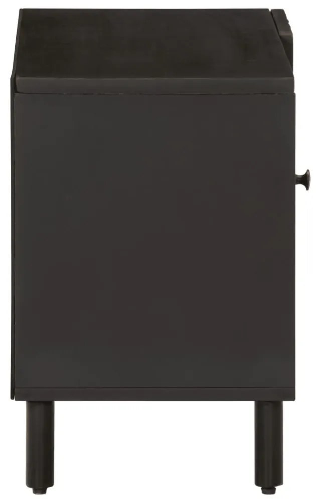 fekete tömör mangófa TV-szekrény 80 x 31 x 46 cm