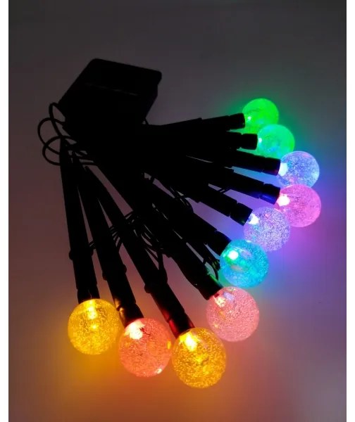 RGB LED napelemes lámpa 10xLED/1,2V 300 mAh IP44 fekete