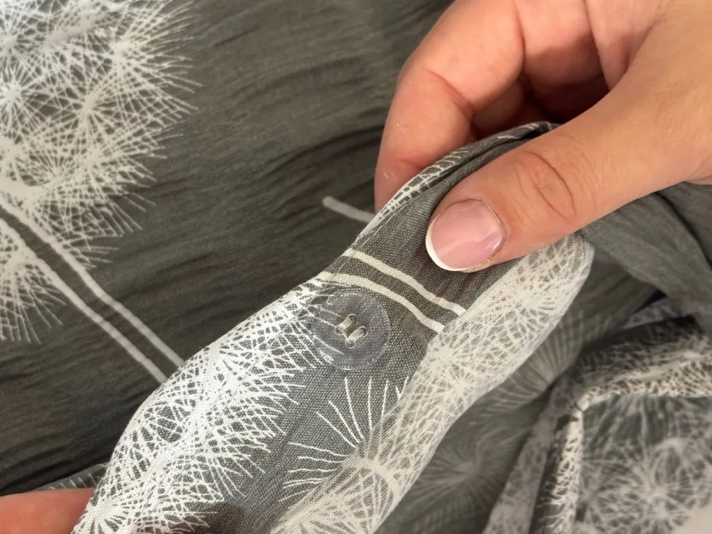 Krepp ágynemű DANDELION BLEND szürke hotelzsebbel Ágyneműhuzat mérete: 70 x 90 cm | 140 x 200 cm