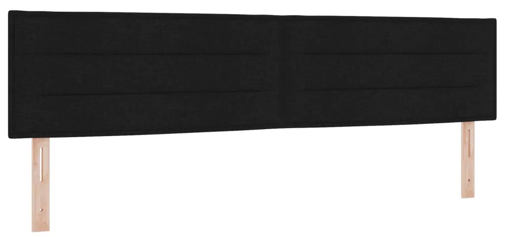 LED ágytámla LED -es lámpákkal Fekete 200 cm Poliészter