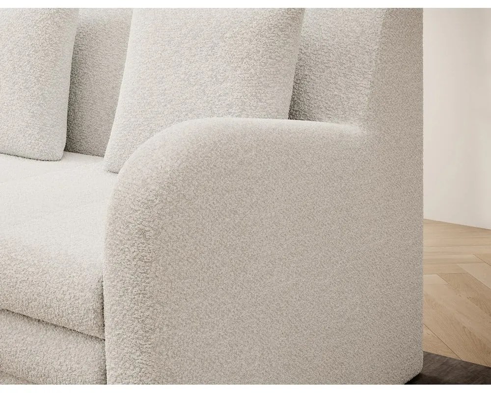 Fehér buklé kinyitható-tárolóhelyes kanapé 130 cm Ario – ELTAP
