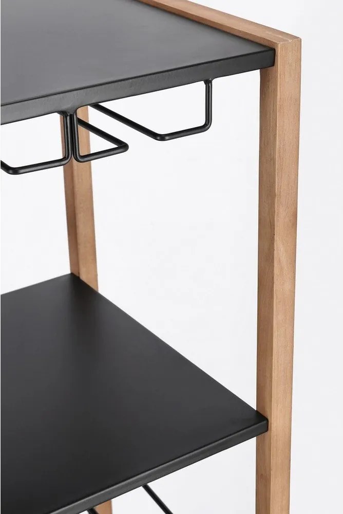 Fekete-natúr színű fém bortartó szekrény palackok száma 20, 50x122x35 cm Isaac – Yes Everyday