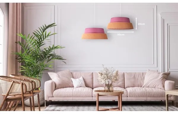 Duolla - Csillár zsinóron GALAXY 1xE27/40W/230V átm. 50 cm rózsaszín