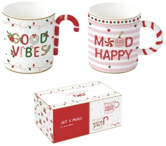 Karácsonyi Porcelán bögre szett 2 db-os 350 ml díszdobozban Christmas Twist