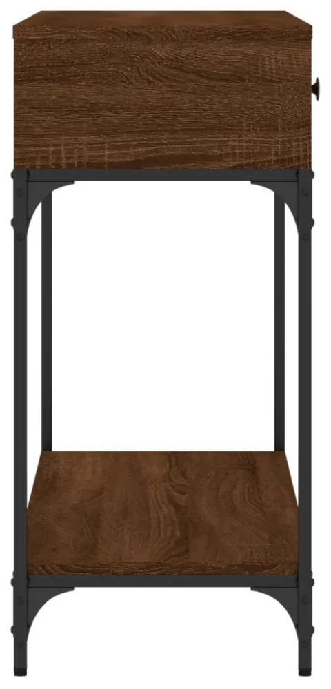 barna tölgyszínű szerelt fa tálalóasztal 100 x 34,5 x 75 cm