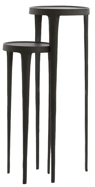 Fém kerek tárolóasztal szett 2 db-os ø 35 cm Tobias – Light &amp; Living