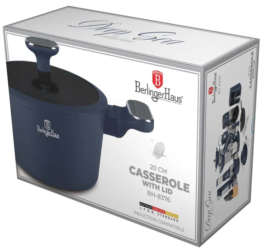 Berlinger Haus tapadásmentes indukciós Lábas fedővel 2,6 L matt kék