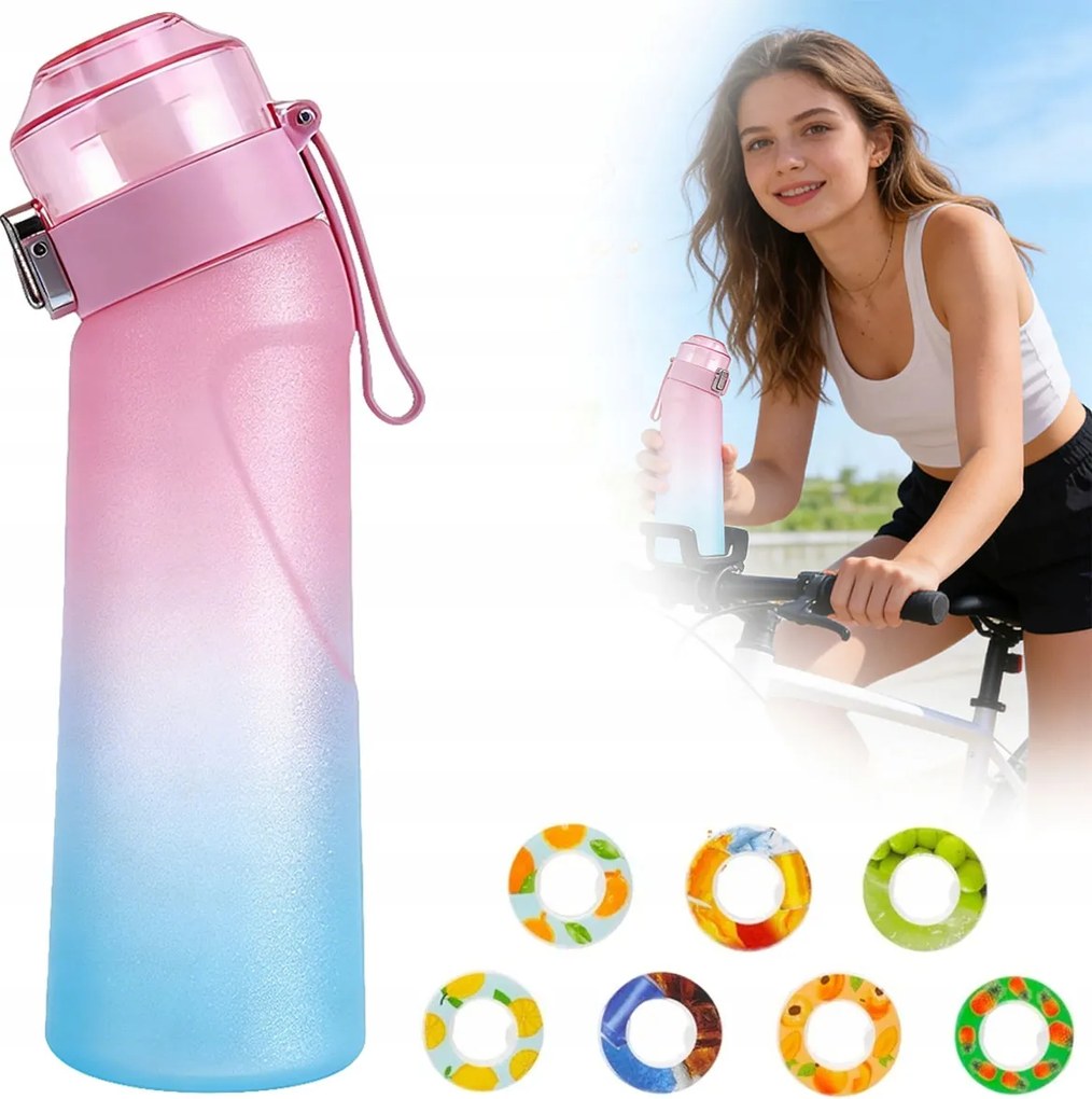 650ml Vízpalack színátmenetes rózsaszín Fűszer vizes palack 7db