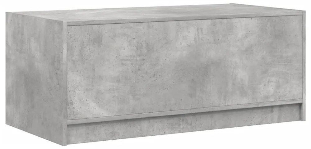 betonszürke dohányzóasztal üvegajtókkal 102 x 50 x 42 cm