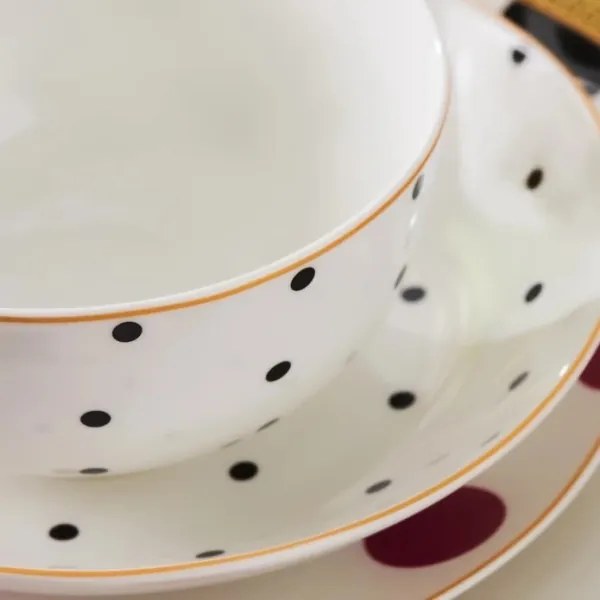 24 darabos színes porcelán étkészlet