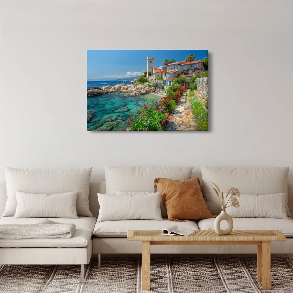 Kép - Festői tengerparti falu (90x60 cm)