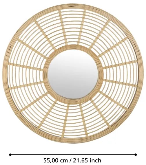Eglo 425029 - MITSUKE falitükör, 55 cm átmérő, bambusz