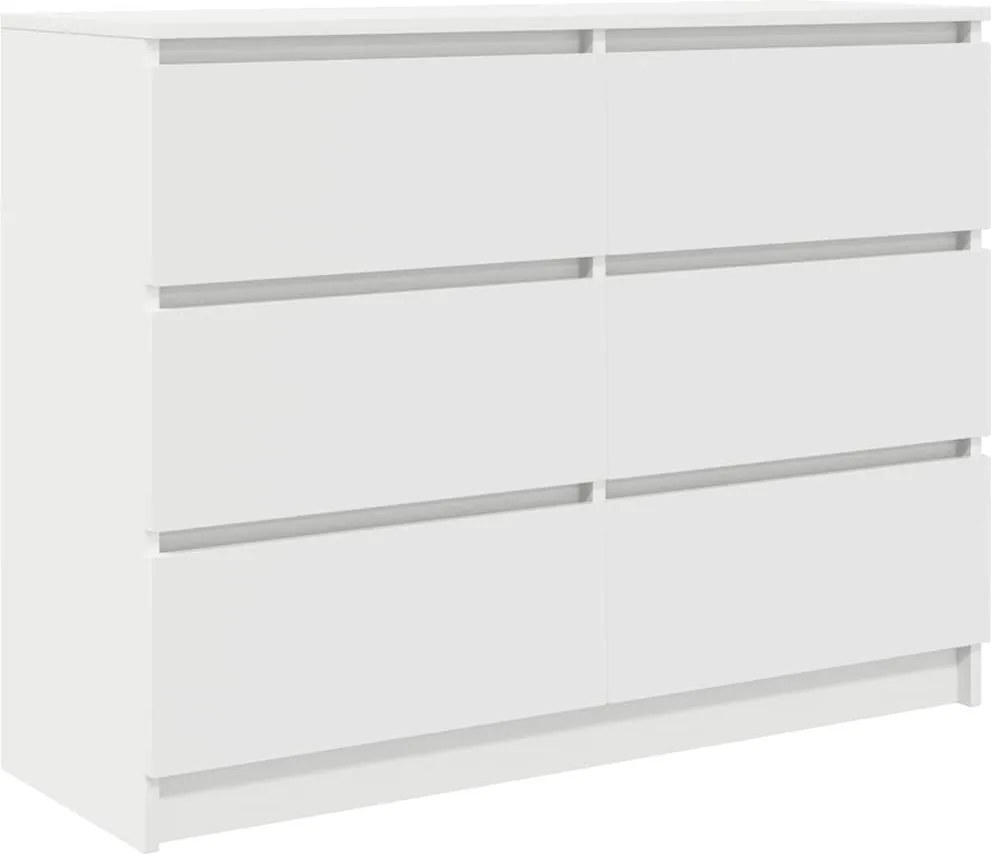 vidaXL fehér szerelt fa tálalószekrény 100x35x76 cm