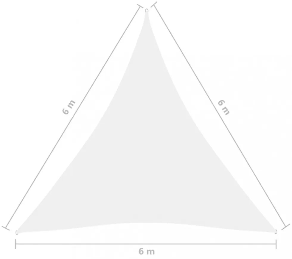 fehér háromszögű oxford-szövet napvitorla 6 x 6 x 6 m