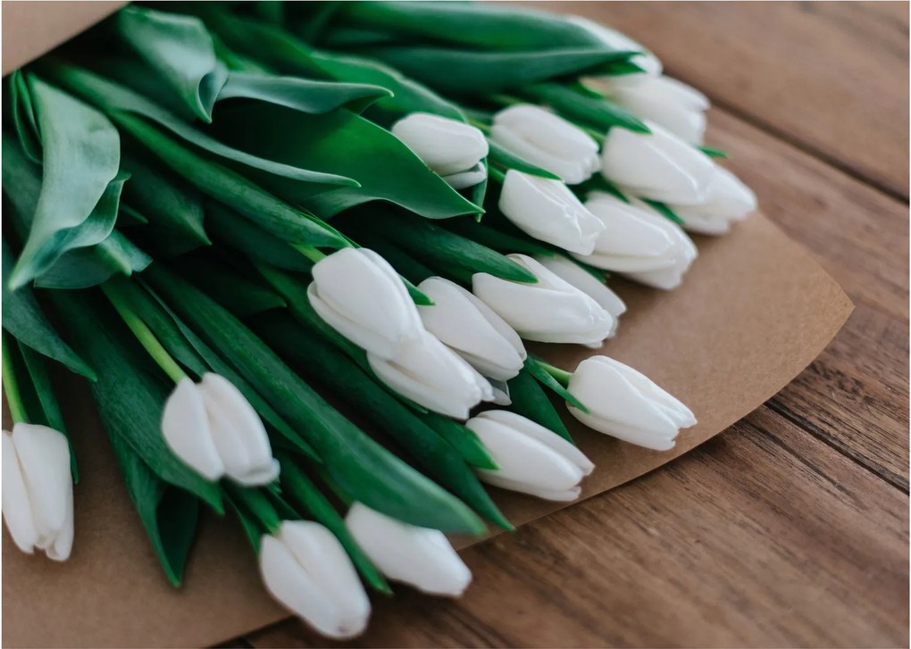 Egy csokor fehér tulipán képe (70x50 cm)