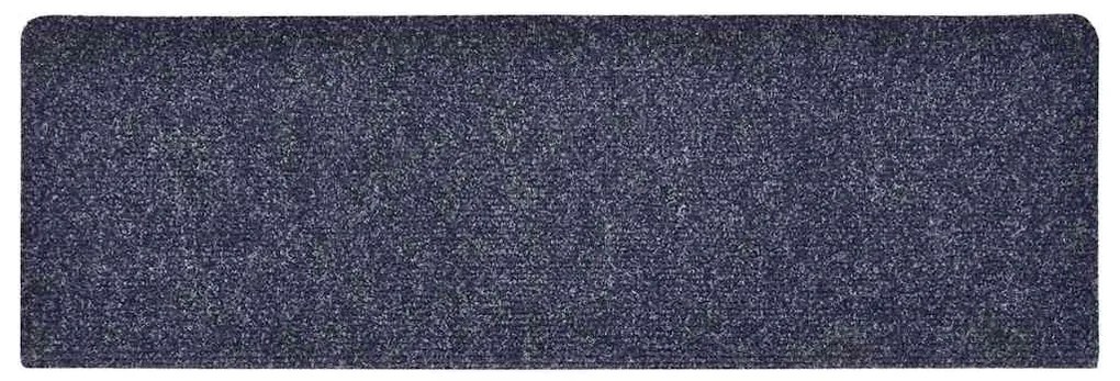 öntapadós lépcsőszőnyegek 30 db 65 x 21 x 4 cm kék téglalap alakú széllel