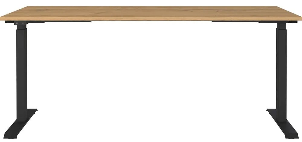 Íróasztal elektromosan állítható magassággal, tölgyfa dekoros asztallappal 80x180 cm Agenda – Germania