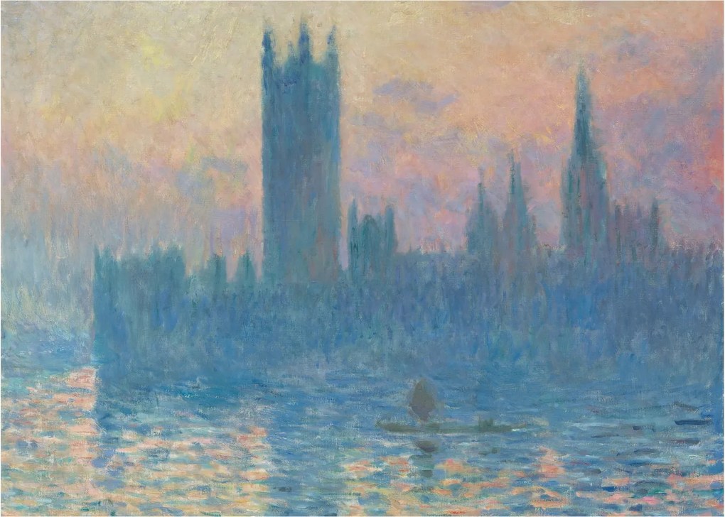 Üveg kép - Claude Monet, The Houses of Parliament, Sunset, reprodukciók (70x50 cm)