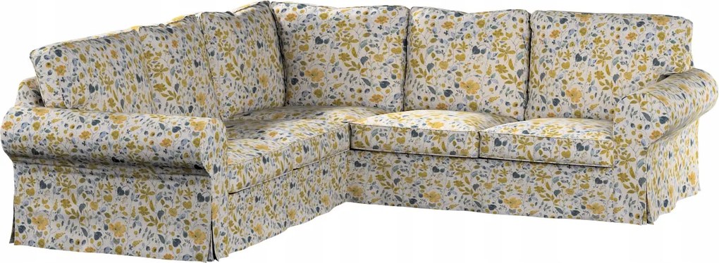 Ektorp Ikea sarokkanapé huzat, sárga-kék