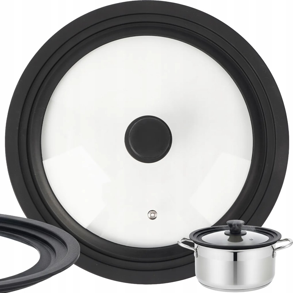 Univerzális 3az1ben Ruhhy szilikon fedő 28 30 32 cm-es edényekhez és serpenyőkhöz