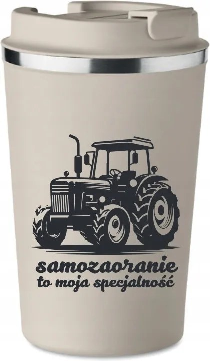 Prémium Termo Bögre bézs ajándék Önfestő Traktor Gazda KT_453_b