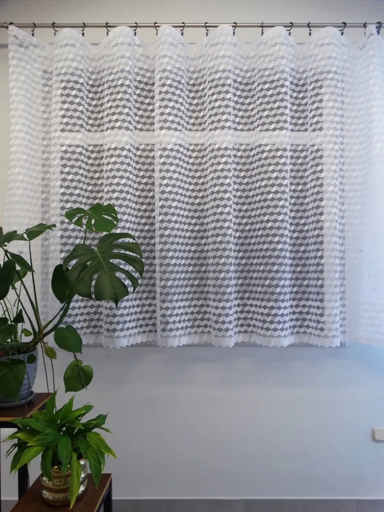 Mg Függöny Geo 125/230 Fehér 400x160cm Kész Szalaggal M