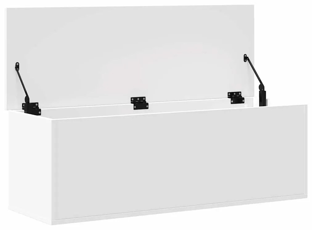 fehér szerelt fa tárolóláda 102 x 35 x 35 cm