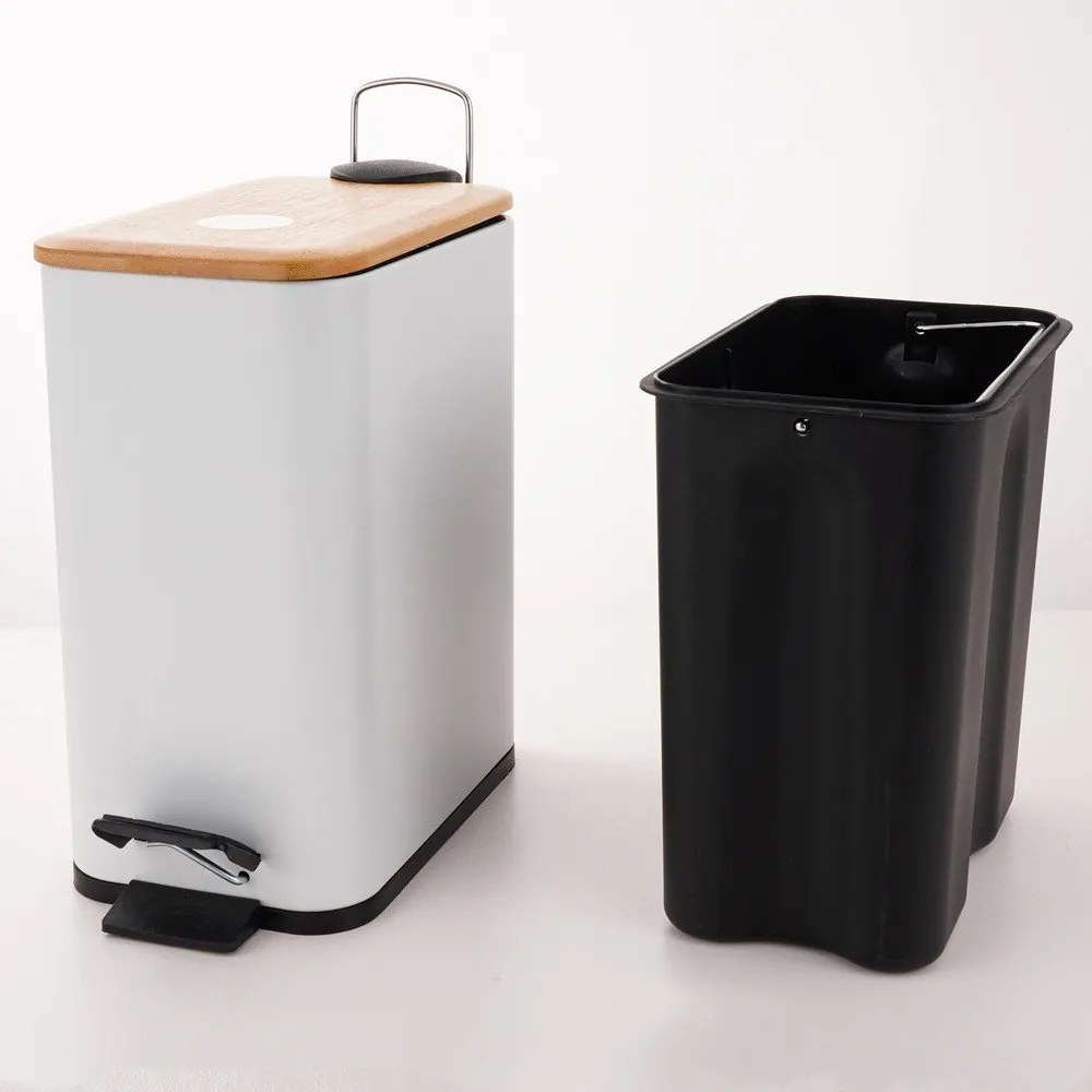 Fehér acél pedálos szemetes 5 l Erik – Spirella