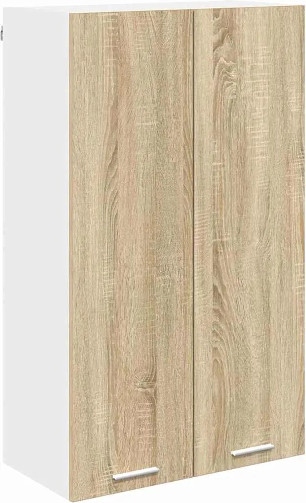vidaXL Függő szekrény tárolóval Sonoma tölgy 60 x 31 x 100 cm Faanyag
