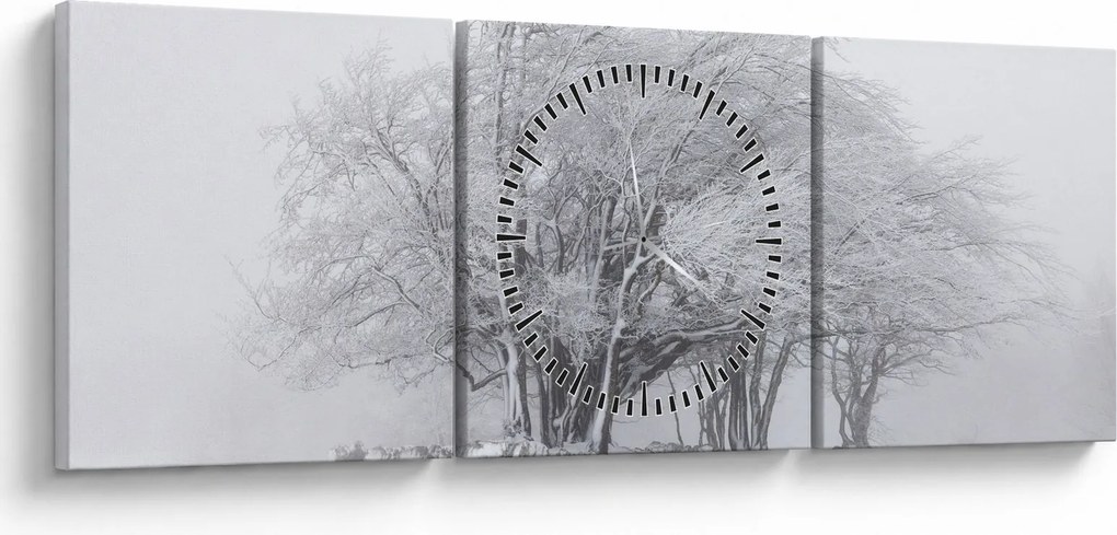Kép - fehér tél (órával) (90x30 cm)