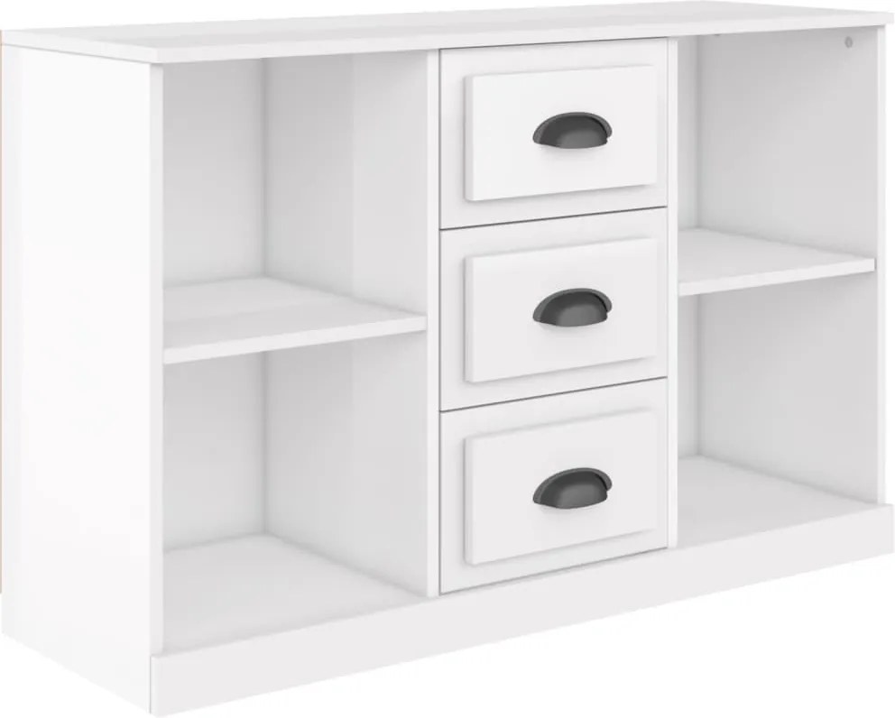 vidaXL magasfényű fehér szerelt fa tálalószekrény 104,5x35,5x67,5 cm